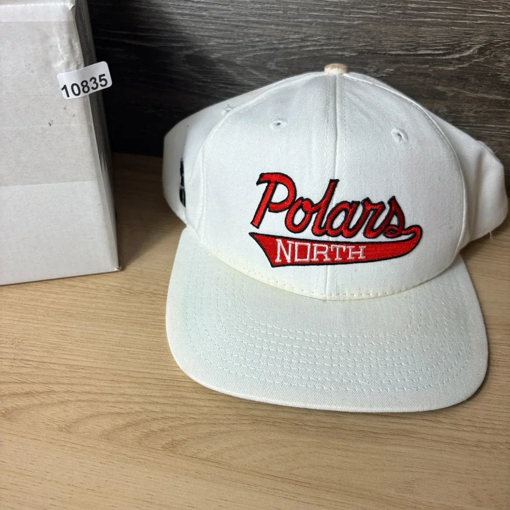 Vintage North High School Polars Hat Cap Snap Back White St Paul Minneapolis